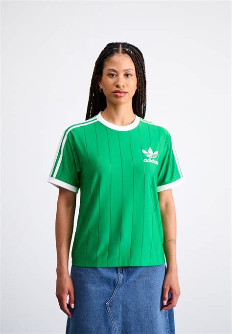 adidas 3 stripes grün|adidas green pinstripe tee.